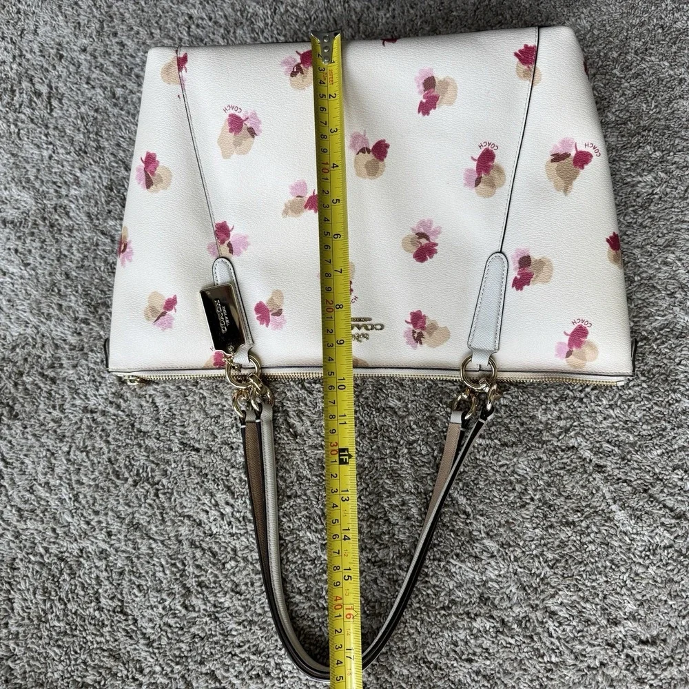 Coach Floral Ava Tote - F55192 Handbag Purse Cream ~ Red ~ Pink Toned